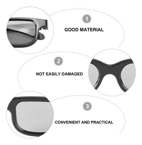 5 Pares De Gafas 3d Con Lentes Polarizadas Circulares Pasiva
