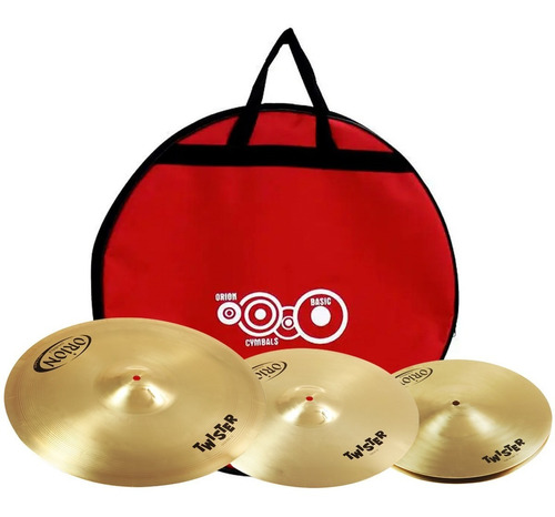 Kit Prato Bateria Orion Twister Twr75 Set 13 16 18 Com Bag