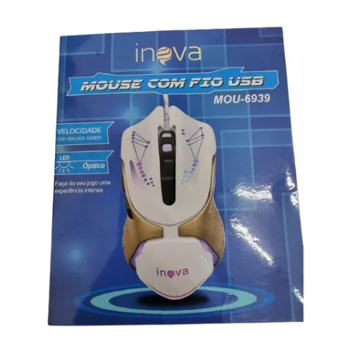 Mouse Gamer 3200 Dpi Óptico Led Para Jogos Inova Mou6938