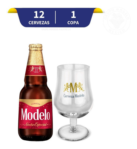 Pack Cerveza Modelo Noche Especial 12 U + 1 Copa De Vidrio | MercadoLibre