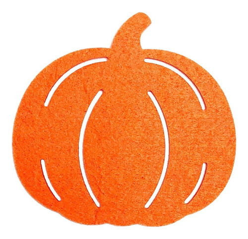 Set De 4 Portavasos De Fieltro Calabaza Halloween