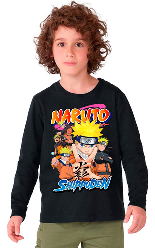 Camiseta Remera Manga Larga Naruto Shippuden Varios Colores