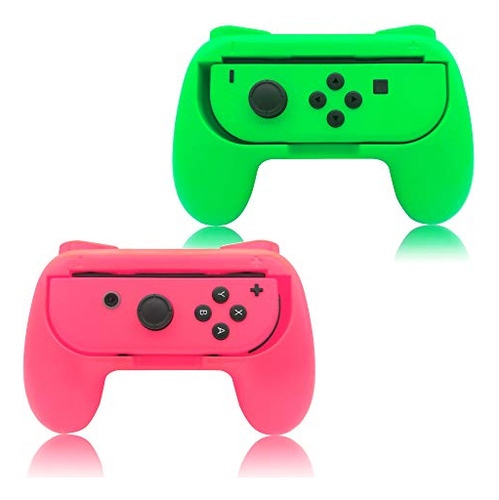 Fyoung Hand Grips Para Switch Joy-con - Pack De 2 Verde/rosa