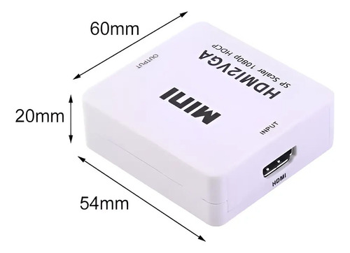 Adaptador Conversor Activo Hdmi A Vga Full Hd Con Audio