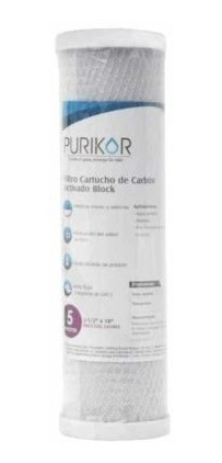 Pack X 4 Cartucho Carbon Activado 10 In Purikor 5 Micras Cto