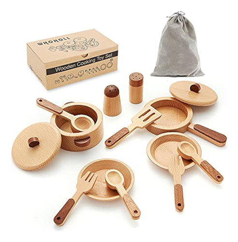 Whoholl Play Accesorios De Cocina, Juego De Madera Para Juga