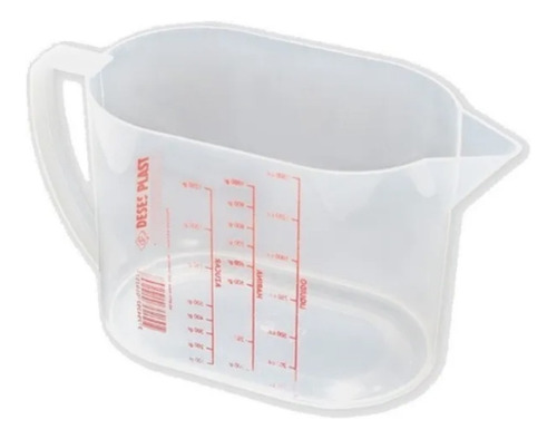 Imagen 3 de 9 de Jarro Medidora De Plástico Con Manija 1,5 L Cuotas