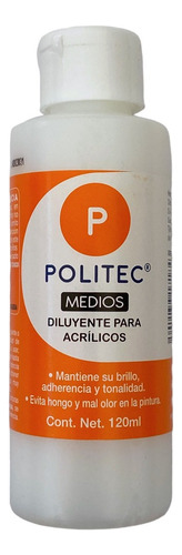 Medio Diluyente Pintura Acrilica 120ml Politec Aerografo