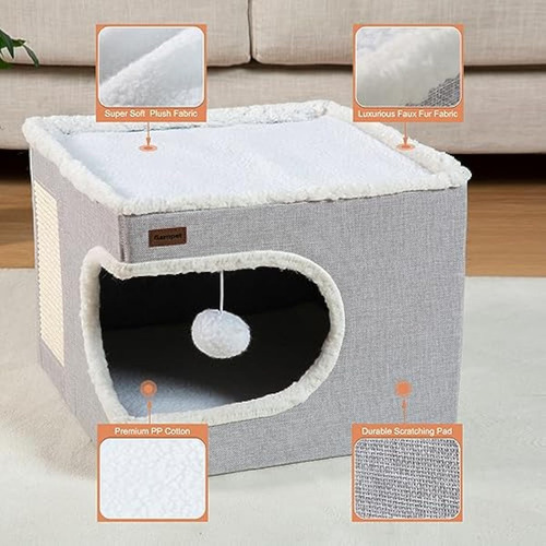 Cama Para Gatos De Interior, Casa Cubo, Camas Y