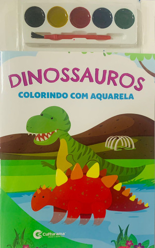 Livro Colorindo Com Aquarela - Dinossauros: Livro Colorindo Com Aquarela - Dinossauros, De Culturama. Culturama Editora E Distribuidora Ltda, Capa Capa Comum Em Português, 2023