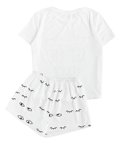 Zh Pantalones Cortos Con Estampado Manga Corta For Mujer, R