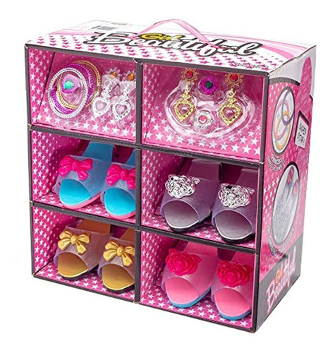 Juego De Regalo De Princesa Niña Con 4 Pares De Zapatos