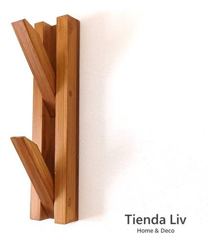 Imagen 5 de 6 de Perchero Pared 2 Ganchos Madera Rebatible Nórdico Vertical