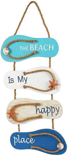 Imagen 1 de 5 de The Beach Is My  Place  Cartel De Pared Diseño De Chan...