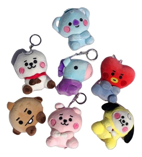 Paquete 7 Integrantes Bt21 Llaveros 