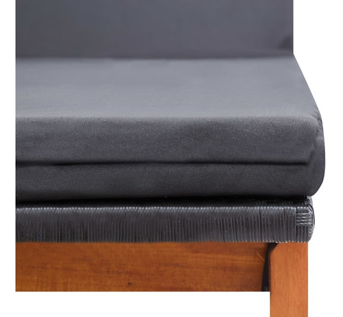 Camastro Con Mesa Polirratán Y Madera Maciza De Acacia
