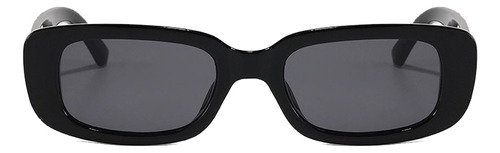 Lentes De Sol Dama Rectangulares Retro Vintage (negro) Uv Negro