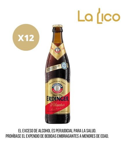 Cerveza Erdinger Pikantus 500ml Botella - mL a $403