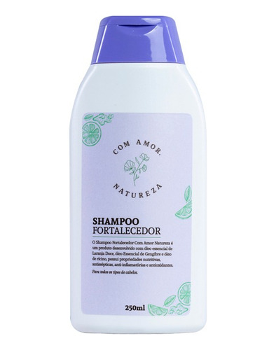 Shampoo Fortalecedor Natural 250ml | Aloe Vera E Gengibre
