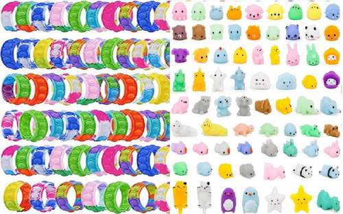 Pack Sorpresitas 15 Pulseras Popit Y 15 Squishys Surtidos