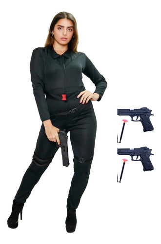 Disfraz Black Widow Con Pistolas Dama