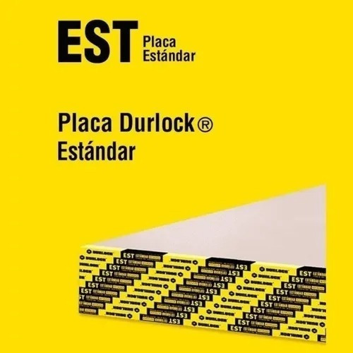 Placa Durlock Estándar Reforzada 12,5mm (2,40m X 1,20m) Est Crema