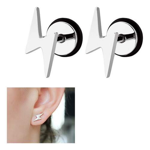Aros De Acero Aros Mujer Plata Aros Hombre Piercing Rayo
