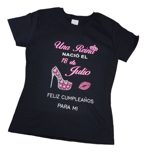 Playera Cumpleaños Mujer Reina Personalizable 