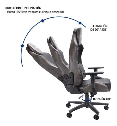 Imagen 3 de 10 de Silla Gamer Ergonomica Giratoria De Pc Y Escritorio Femmto