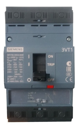 Siemens Totalizador Breker Industrial 3x63 3vt1 63 Amp 