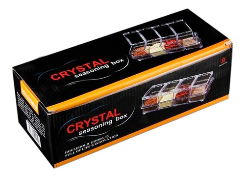 Caja Organizador De Condimentos Crystal - 4 Divisiones 