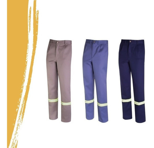 Pantalón De Trabajo Ombu Con Reflectivos Cocido