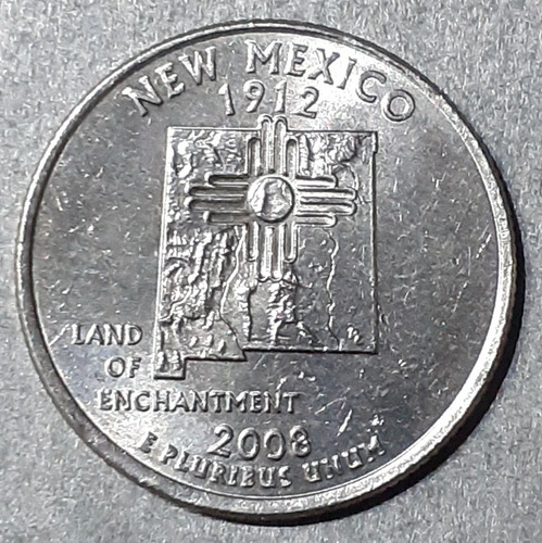 Moeda Quarter Dollar De 2008 New México Usa. Km#422 