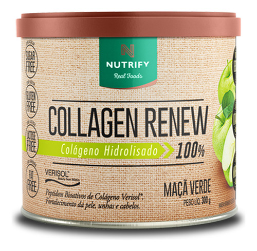 Collagen Renew Hidrolisado Maçã Verde Nutrify 300g.
