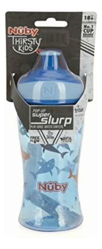 Nuby Printed Kids Pop Up Sipper Water Bottle, Colors May Color Multi