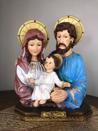 Busto Sagrada Família Resina Importada 30cm