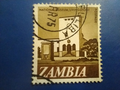 Estampilla Antigua De Zambia Museo Livingstone Año 1970