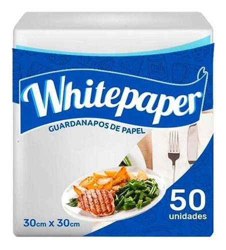 Guardanapo Papel Folha Simples 30x30 - 20x50 Uni White Paper