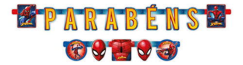 Faixa Parabéns Homem Aranha Animação Regina C/ 1 Unid.