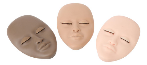 Boneca De Treino De Extensão De Cílios, 3 Peças De Cabeça De