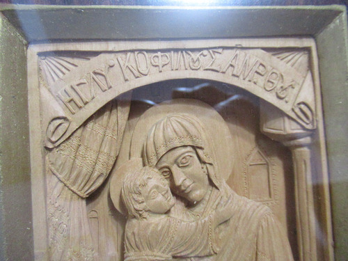 Retablo Ortodoxo Virgen De Vladimir Madera Incienso Tallado (Usado)