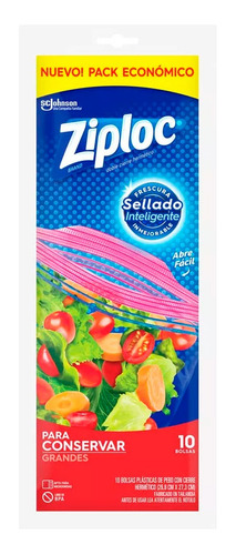 Ziploc Bolsas Cierre Hermético Para Conservar Grandes X10 6c