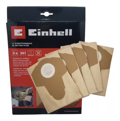 Bolsas Papel Aspiradora X 5 Unidades Th Y Te Vc 1820 Einhell