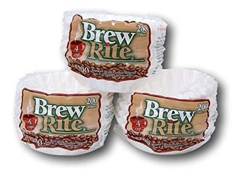 Brew Rite 4 Tazas De Cafe Con Filtros Desechables - 600 Ct