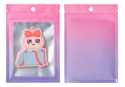 Bolsa Degrade 14 X 20 Cm Cierre Zipper Hermético Pack 50 Rosa Degradé