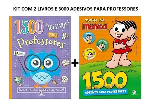 Imagem 1 de 1 de Kit Com 2 Livros 1500 Adesivos Para Professores