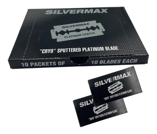 Navajas Silvermax Para Afeitar Doble Filo Barbería 100 Pzas