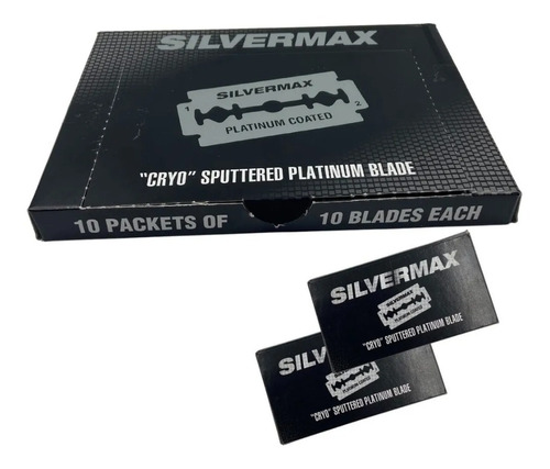 Navaja Silvermax Para Afeitar Doble Filo/ Barbería 100 Pzas