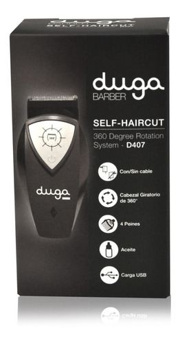 Maquina De Corte Duga D407 Self Haircut Cabezal Giratorio Color Gris