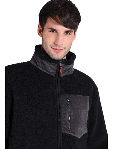 Polerón Sherpa Full Zipper Hombre Arrow Negro